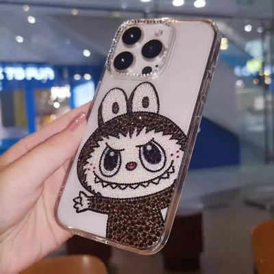 Funda de teléfono con diamantes de imitación brillantes dibujos animados para iPhone 17 16 15 14 13 12 11 X Pro Max Foto 1 de 4