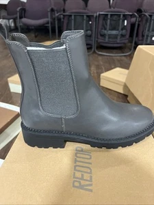 Redtop Grey Women’s Chelsea Chunky Block Heel Boots - Picture 1 of 3