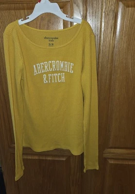 Abercrombie Kids Cottagecore Yellow  Ribbed Long Sleeved Shirt  Size 15/16 Girl - Image 1 of 3
