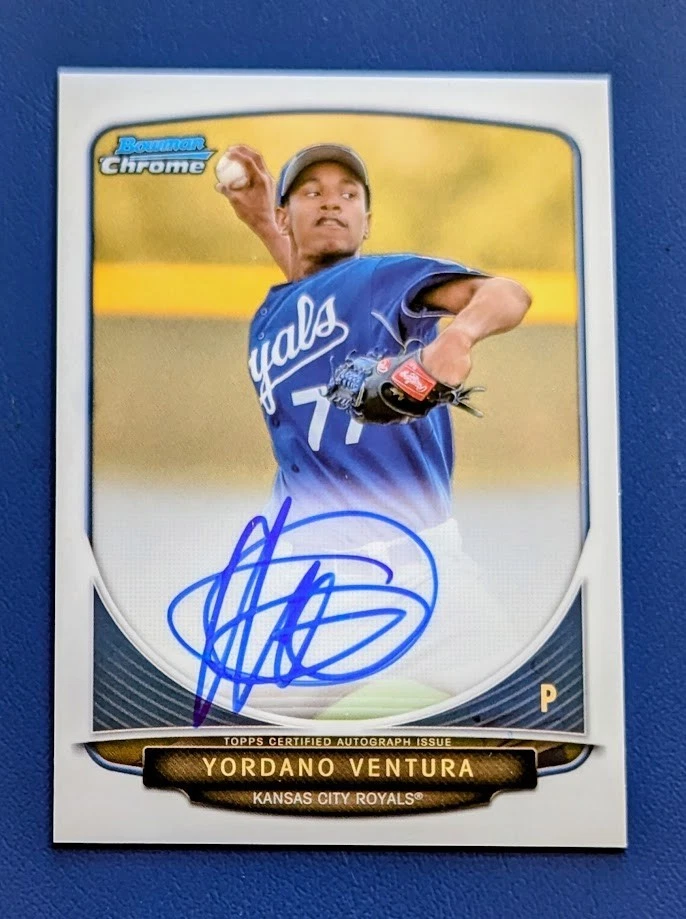 2013 年 Bowman Chrome 选秀前景 Yordano Ventura 卡新秀亲笔签名 RC — 第 1/1 张图片