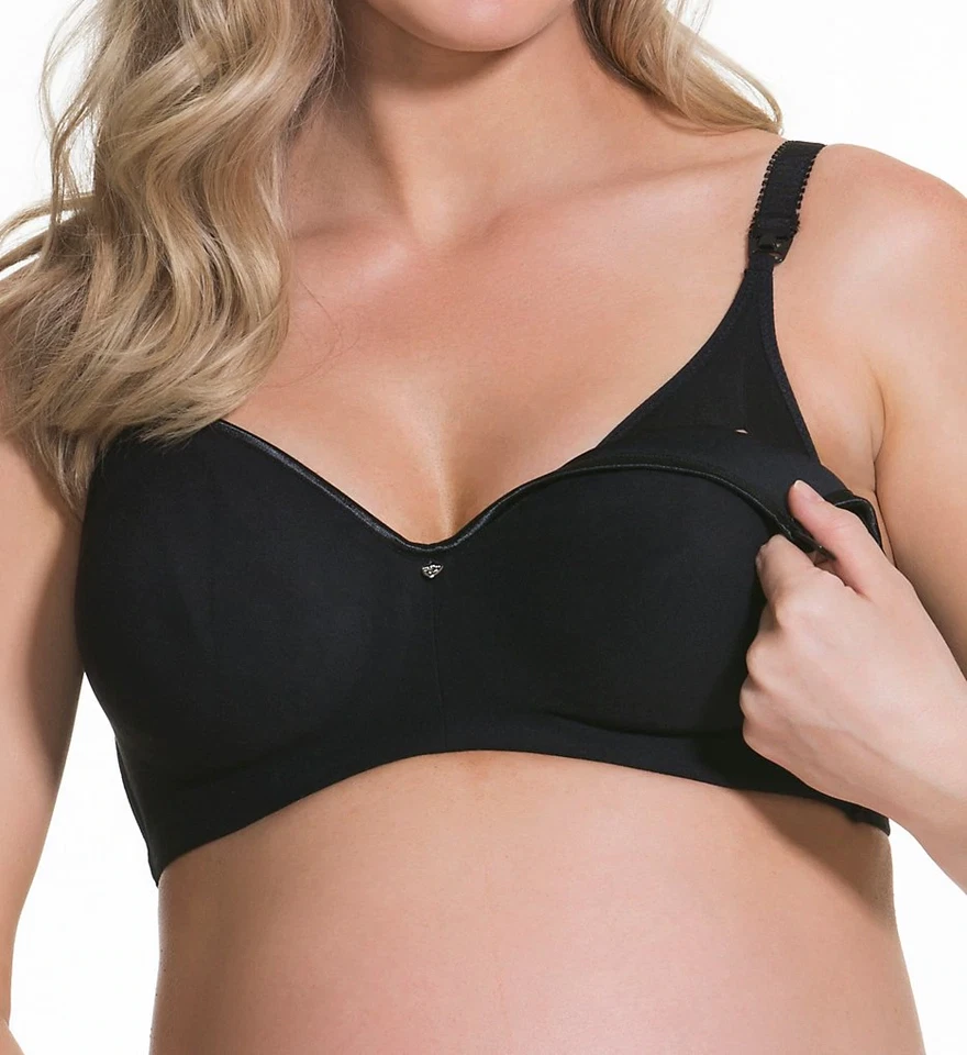 Sujetador de lactancia de copa completa sin costuras croissant negro Cake Maternity, EE. UU. 38F, UK 38E Foto 1 de 4