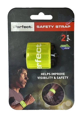 Perfect Safety Strap Reflective Neon Pack of 2 Outdoor Fitness Run Walk Bike New - Image 1 of 2