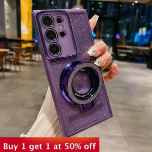 For Samsung Galaxy S25 Ultra S24 S23FE Phone Cover Bracket Gradient Glitter Case - Picture 1 of 11