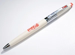 Vintage Scripto 100 Ballpoint Pen Coca Cola Square Push Button Clip Click N.O.S. - Picture 1 of 3