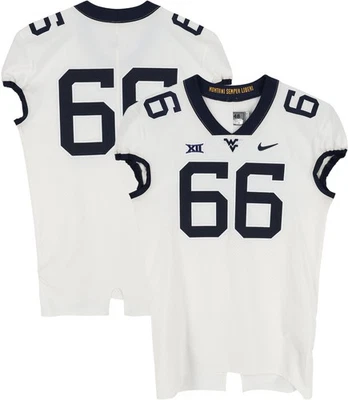 West Virginia Mountaineers TI #66 White Jersey from Football Program - Size 48+4 - Image 1 of 3