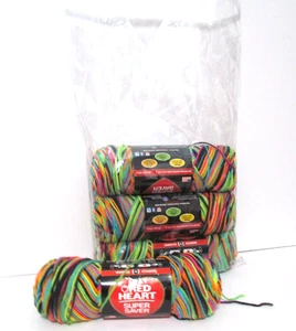 4er Pack Red Heart Super Saver #3939 Schwarzlichtgarn 5 Unzen, 244 Yards/Knäuel, Neu aus altem Lagerbestand - Bild 1 von 4