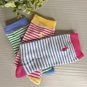 Polo Ralph Lauren Girl's Socks striped Set of 3 pairs 4-10 shoes / 9-11 socks - Picture 1 of 4