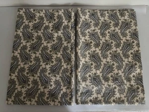 Ralph Lauren Standard  Studio Paisley Beige Gray Cotton Pillowcases PAIR - Picture 1 of 7