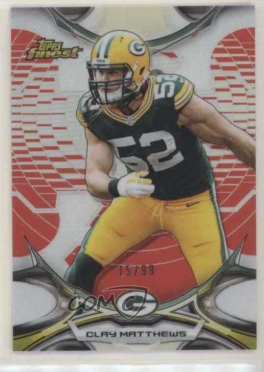 2015 Topps Finest Red Refractor /99 Clay Matthews #87 - Image 1 of 2