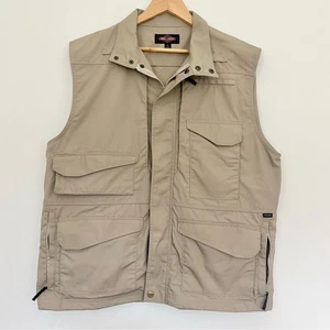 Tru-Spec Men's Beige Outdoor Fishing Vest w Many Pockets Utility Gorpcore Sz L - Picture 1 of 9