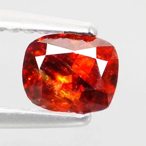 0.75 Ct Superb (5 x 4 mm) UnHeated Reddish Orange Cushion Spain Sphalerite Gems - Bild 1 von 7