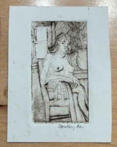 Etching John Bradley Nude Woman c. 1982 - Picture 1 of 2