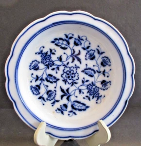 ANTIQUE Waechtersbach Flow Blue Onion Floral Pattern Victorian Dish Germany 7.5" - Picture 1 of 8