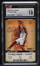 2002-03 Fleer Authentix Michael Jordan #72 CSG 10 Gem Mint HOF