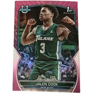 2023 Jalen Cook Pink Refractor 1st Bowman University Chrome 25 Tulane - Picture 1 of 2