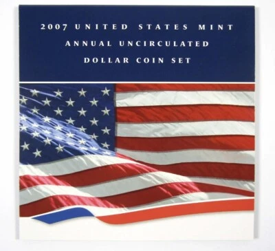 2007 Annual Dollar Coin Set With Burnished Silver Eagle  - Image 1 of 3