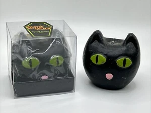 Set 2 Halloween SCHWARZE KATZE Kopf Figur Kerze Spuk hohl - Bild 1 von 8