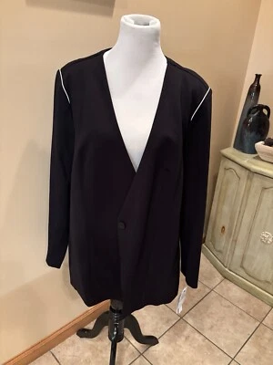 Chaqueta Blazer Amanda & Chelsea Un Botón Ponte Tejido Talla 2X Totalmente Nueva con Etiquetas Foto 1 de 4