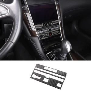 Carbon Fiber Center Control CD Button Panel Frame Trim For Infiniti Q50 2015-22 - Imagen 1 de 12