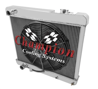 Cadillac 1961-64 cupé DeVille 3 filas DR radiador de aluminio 1 x 16" combinación de ventilador Foto 1 de 4