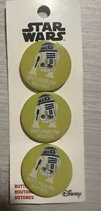 NEW! R2D2 DISNEY STAR WARS BLUMENTHAL LANSING BUTTONS 3 PK - Picture 1 of 3