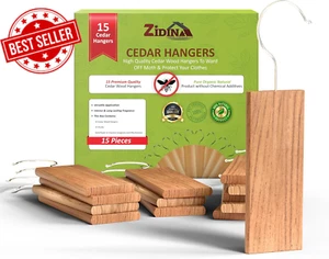 15 Pack Cedarwood Moth Repellent for Wardrobes and Drawers – 100% Natural Hangin - Picture 1 of 12