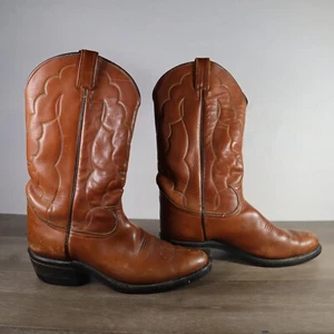 Tony Lama 4120 Men’s Size 10 E Vibram Soles Brown Leather Cowboy Boots - Picture 1 of 17