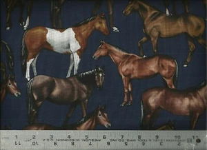 Timeless ~ Realistic Horses Paints Bays Chestnuts ~ 100% Cotton Quilt Fabric BTY - Picture 1 of 1