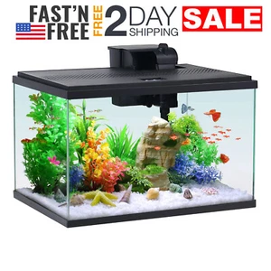 Peceras De Cristal Para Peces Con Luz LED y Filtro 10 Galones 37 Litros Ofertas - Picture 1 of 9