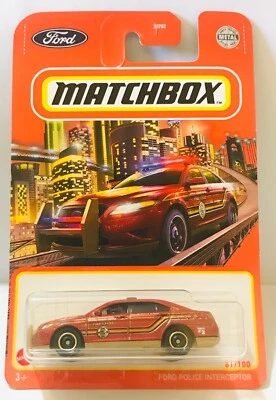 FORD Police Interceptor Matchbox Modellino Car Auto Polizia New Box Come Foto - Immagine 1 di 4
