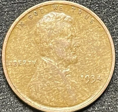 WOODY 1934-P Lincoln Wheat Cent; DDO-001 Double Die, Planchet Alloy Mix Error - Image 1 of 4