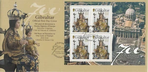 (89585) Gibraltar FDC Devotion of Our Lady of Europe minisheet 2009 - Picture 1 of 1