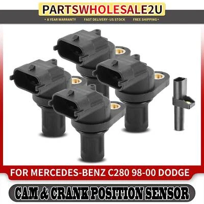 4x Camshaft & 1x Crankshaft Position Sensor for Mercedes-Benz Dodge Freightliner Foto 1 de 4