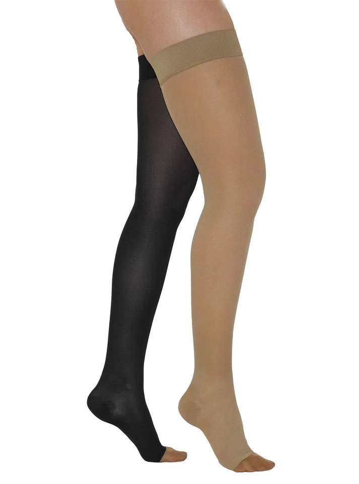 280 DEN Kompressionsstrümpfe Strümpfe Zehen offen Gummi halterlos  22-27mmHg - Bild 1 von 1