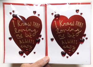 2 Papyruskarten hochwertige Valentinstag Lieben ist nicht immer einfach, aber... - Bild 1 von 4