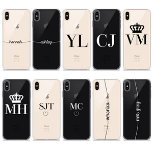 PERSONALISIERTE INITIALEN NAME HÜLLE STOSSFESTE ABDECKUNG FÜR APPLE IPHONE XR 11 PRO 7 8 - Bild 1 von 43