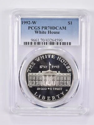 1992-W PR70 DCAM White House Commemorative Silver Dollar PCGS - Image 1 of 4