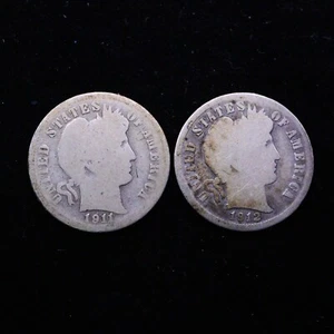 1911 & 1912 S Barber Dimes - Bild 1 von 2