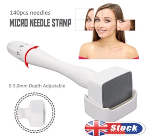 Adjustable 0-3MM 140 Pins Micro Needle Derma Roller Stamp Skin Care Anti-aginBL - Picture 1 of 18