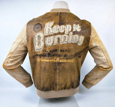 Chevignon Lederjacke braun antik Gr. M Keep it Burning Biker - Bild 1 von 4