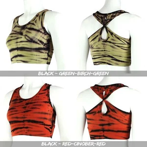 Crop Top Racerback Batik Haze verschiedene Farben Yoga Boho Psy Goa Festival Hip - Picture 1 of 23