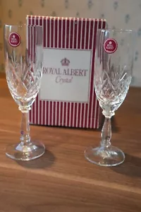 2 Royal Albert "Viceroy" Champagne Glasses 7.3/4". Superb, Unused + Labels + Box - Picture 1 of 5
