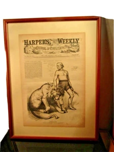 Harpers Weekly 26 de mayo de 1877-Exposición canina de Nueva York; el zar ruso es un cruzado; enmarcado - Imagen 1 de 5
