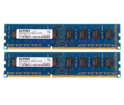 2X 4GB New For Elpida 4GB 2Rx8 PC3-10600 DDR3 1333Mhz Desktop Memory DIMM RAM 8G - Image 1 of 4