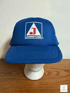 Vintage Head Master Johnstone Supply Trucker Hat Snapback Blue Construction 90's - Picture 1 of 6