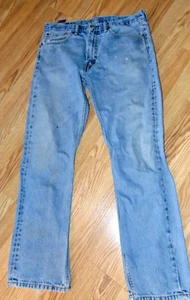 Levi's Jeans 505  Mens 36 x 31 Light Wash Faded Straight Leg 100 % cotton - Picture 1 of 8