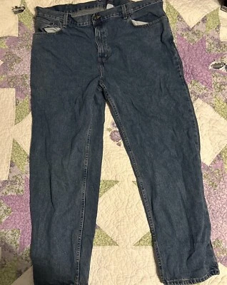 VINTAGE Faded Glory Jeans Mens 44x32 Blue Straight Relaxed Pockets Adult * - Image 1 of 4
