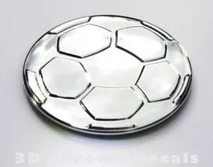 Soccer Ball Car Auto Bike 3D chrome decal sticker - Imagen 1 de 1