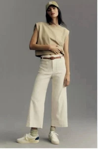 Maeve By Anthropologie Linen Blend Wide Leg Cream Pants Size 32. - Picture 1 of 5