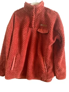 Simply Southern Woman’s Spice Orange Sz XL Sherpa Fleece Pullover Jacket Pockets - Picture 1 of 8